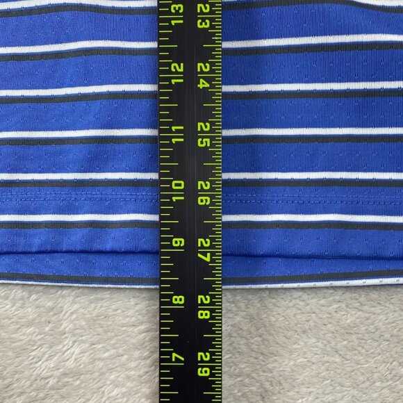 Nike Mens Golf Polo Shirt Small Striped Dri-Fit Pullover Activewear Casual Blue - Picture 4 of 12